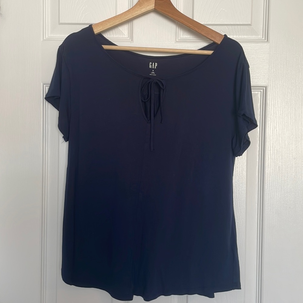 GAP Luxe tie neck T-shirt